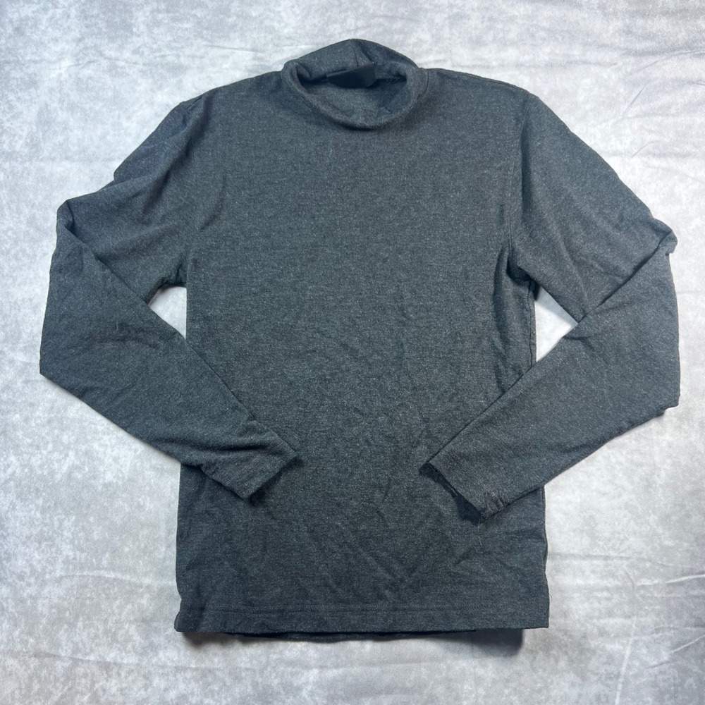Harley-Davidson Mock Neck Top Mens Medium Charcoal Gray Embroidered Logo L/S